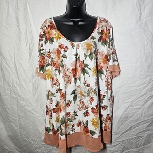 Floral cottage core whimsigoth plus size top